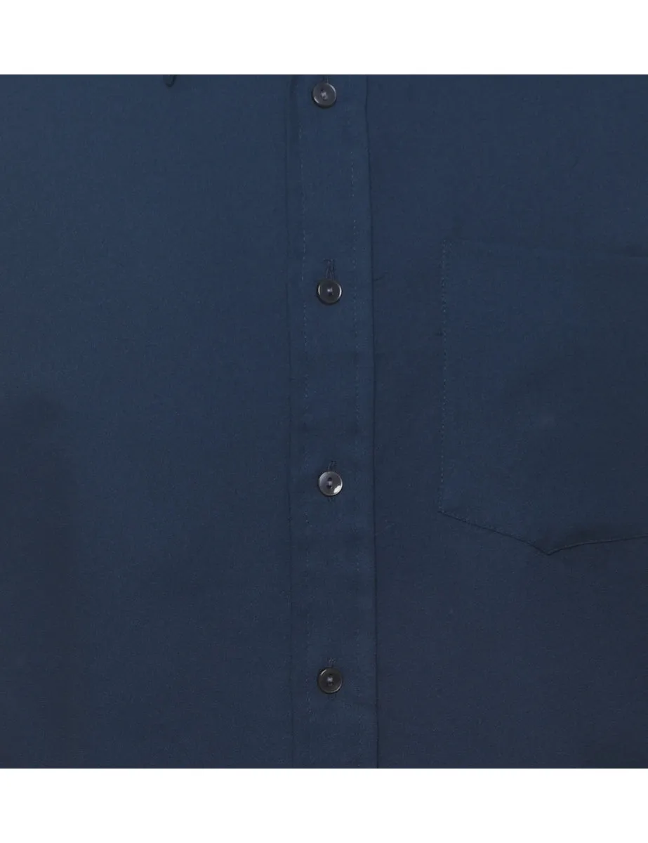 1970s Sears Short Sleeve Navy Shirt - M