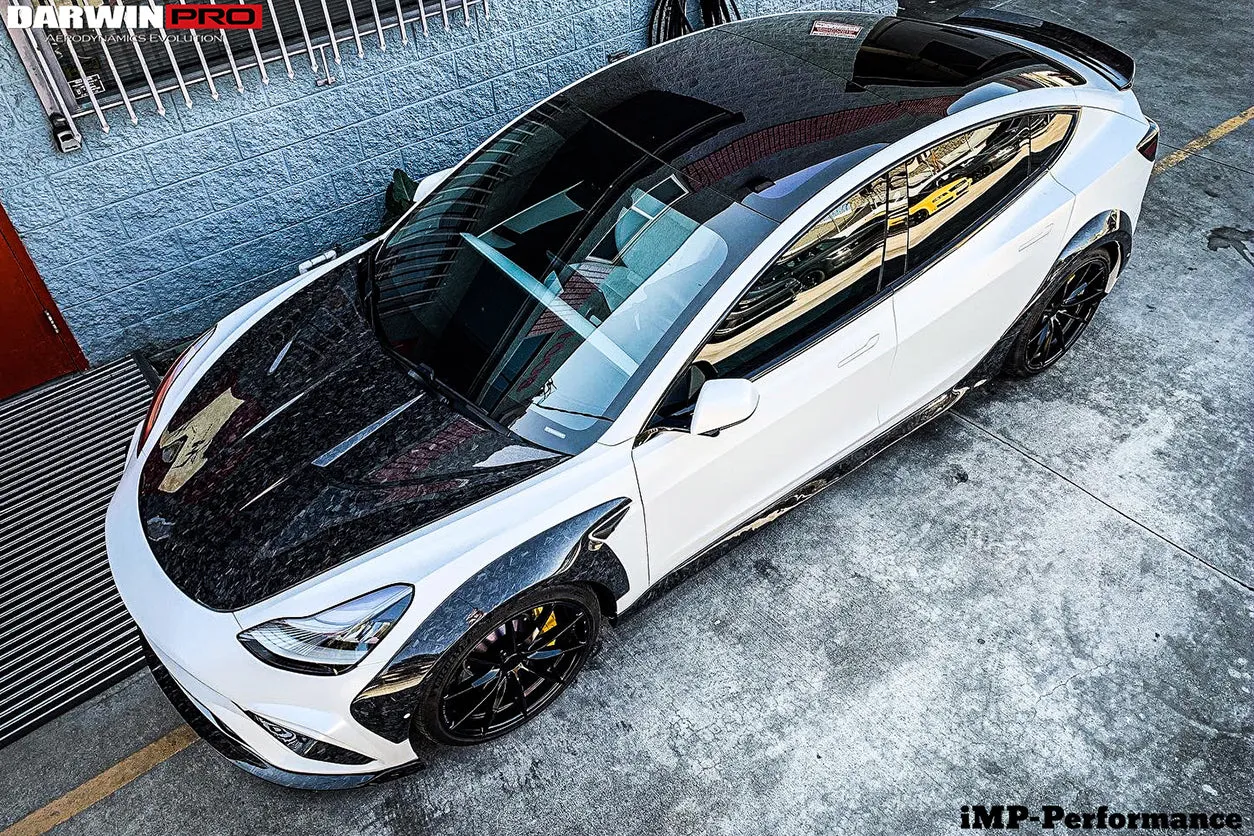 2017-2023 Tesla Model 3 IMP Performance Carbon Fiber Side Skirts With Under Board