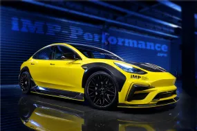 2017-2023 Tesla Model 3 IMP Performance Carbon Fiber Side Skirts With Under Board