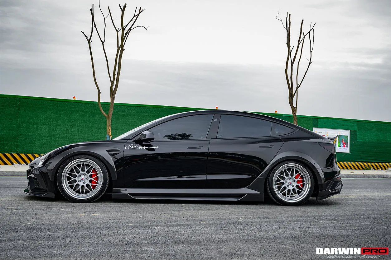 2017-2023 Tesla Model 3 IMP Performance Carbon Fiber Side Skirts With Under Board