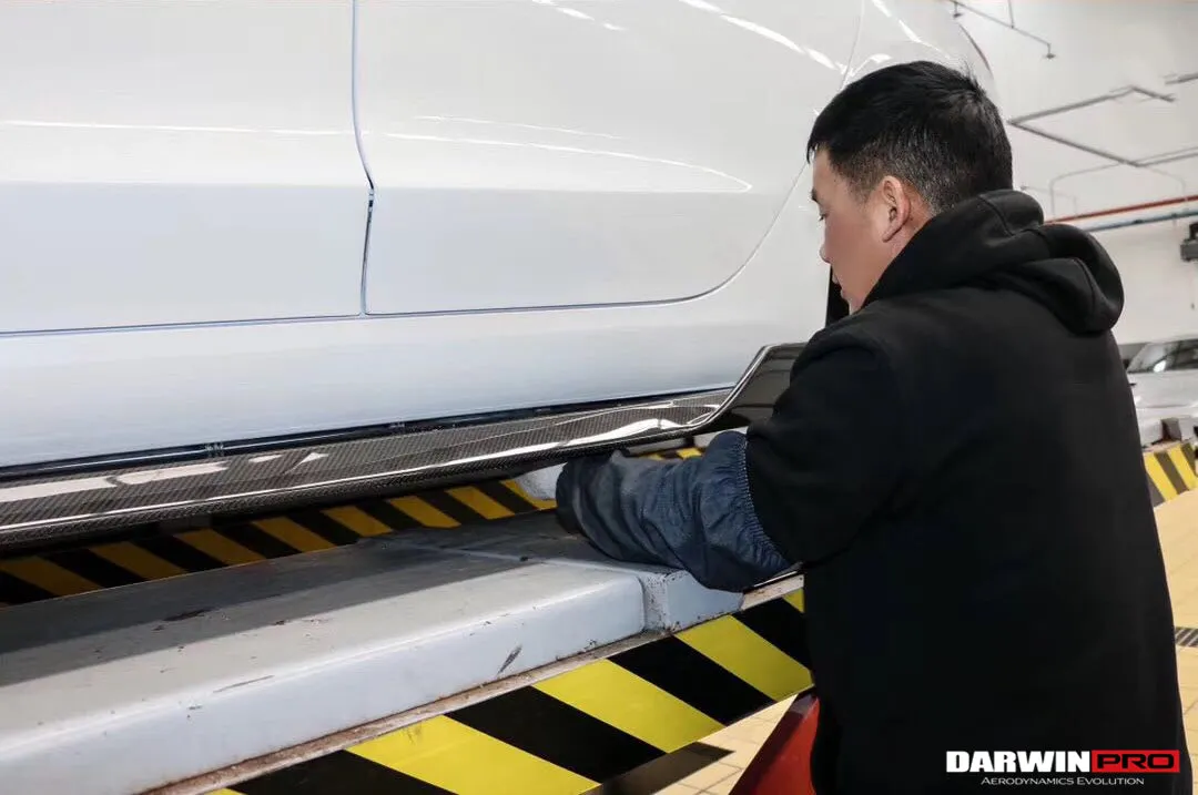 2017-2023 Tesla Model 3 IMP Performance Carbon Fiber Side Skirts With Under Board