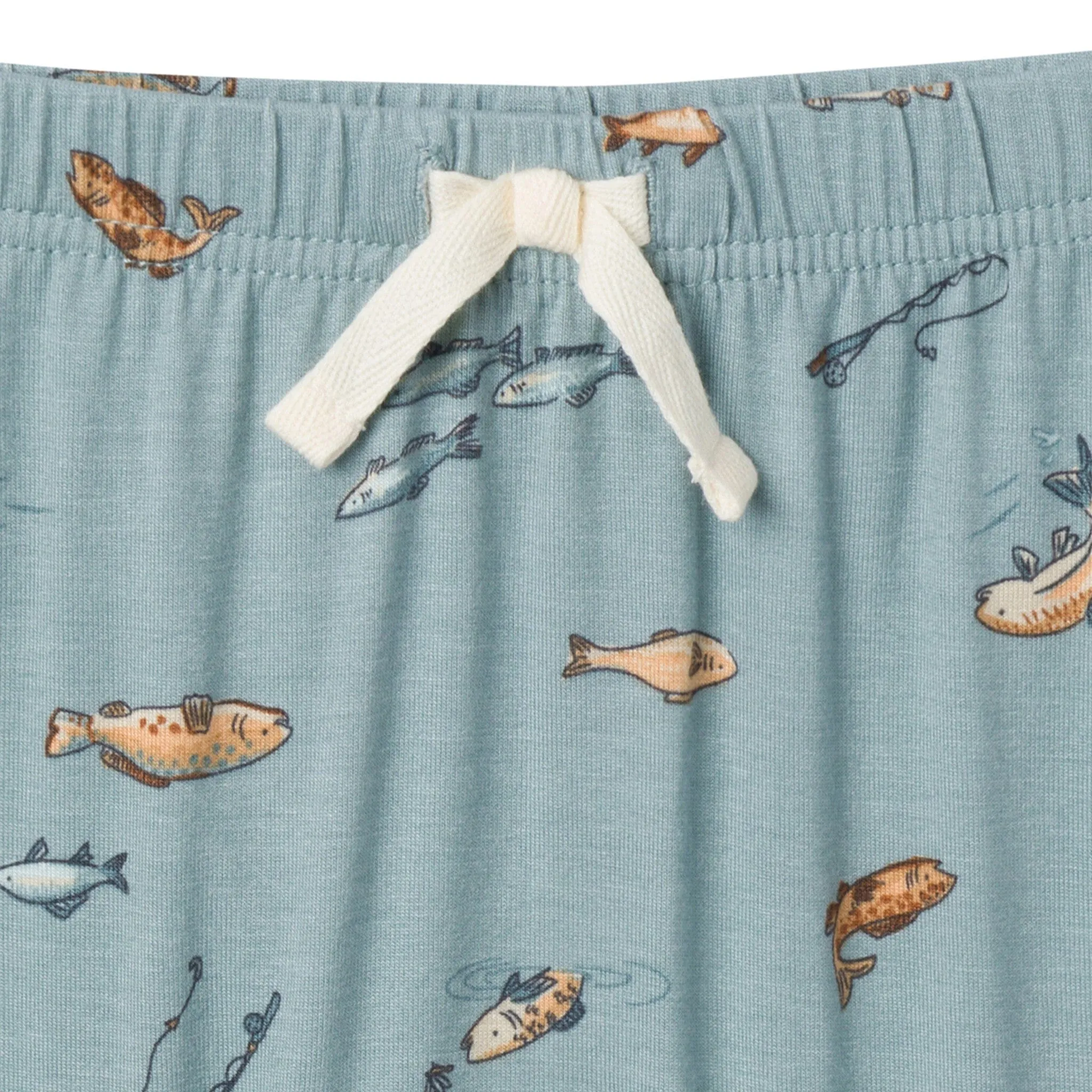 4-Piece Baby Boys Teal Fishing Bodysuits and Pants Set