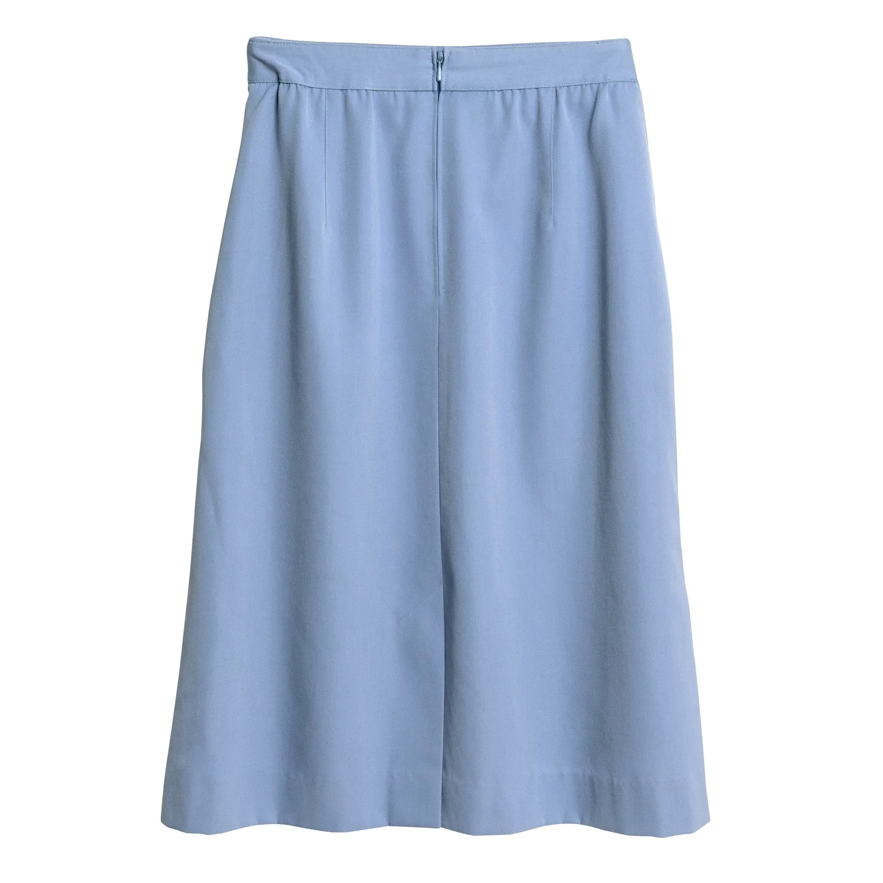 70s Twill Weave Schurwolle A-Line Midi Skirt