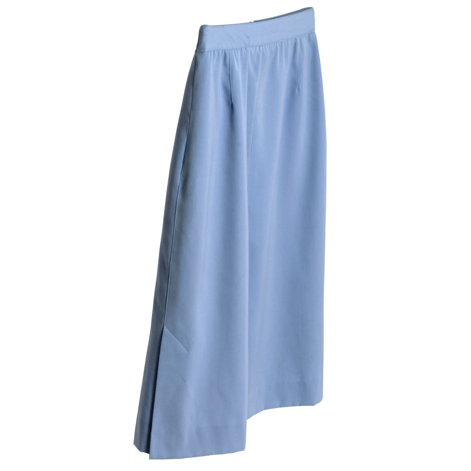 70s Twill Weave Schurwolle A-Line Midi Skirt