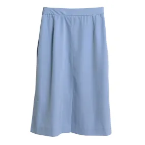 70s Twill Weave Schurwolle A-Line Midi Skirt