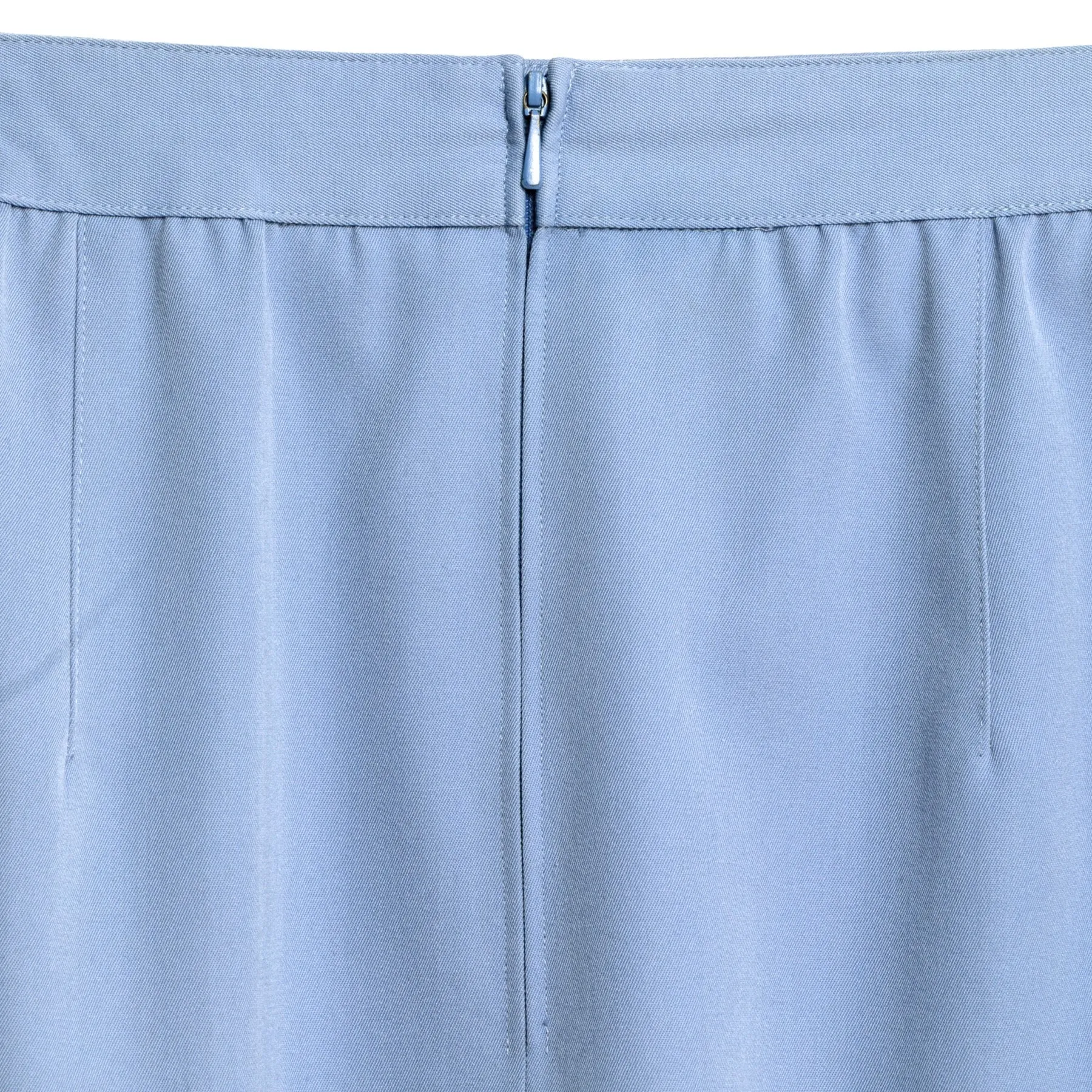 70s Twill Weave Schurwolle A-Line Midi Skirt