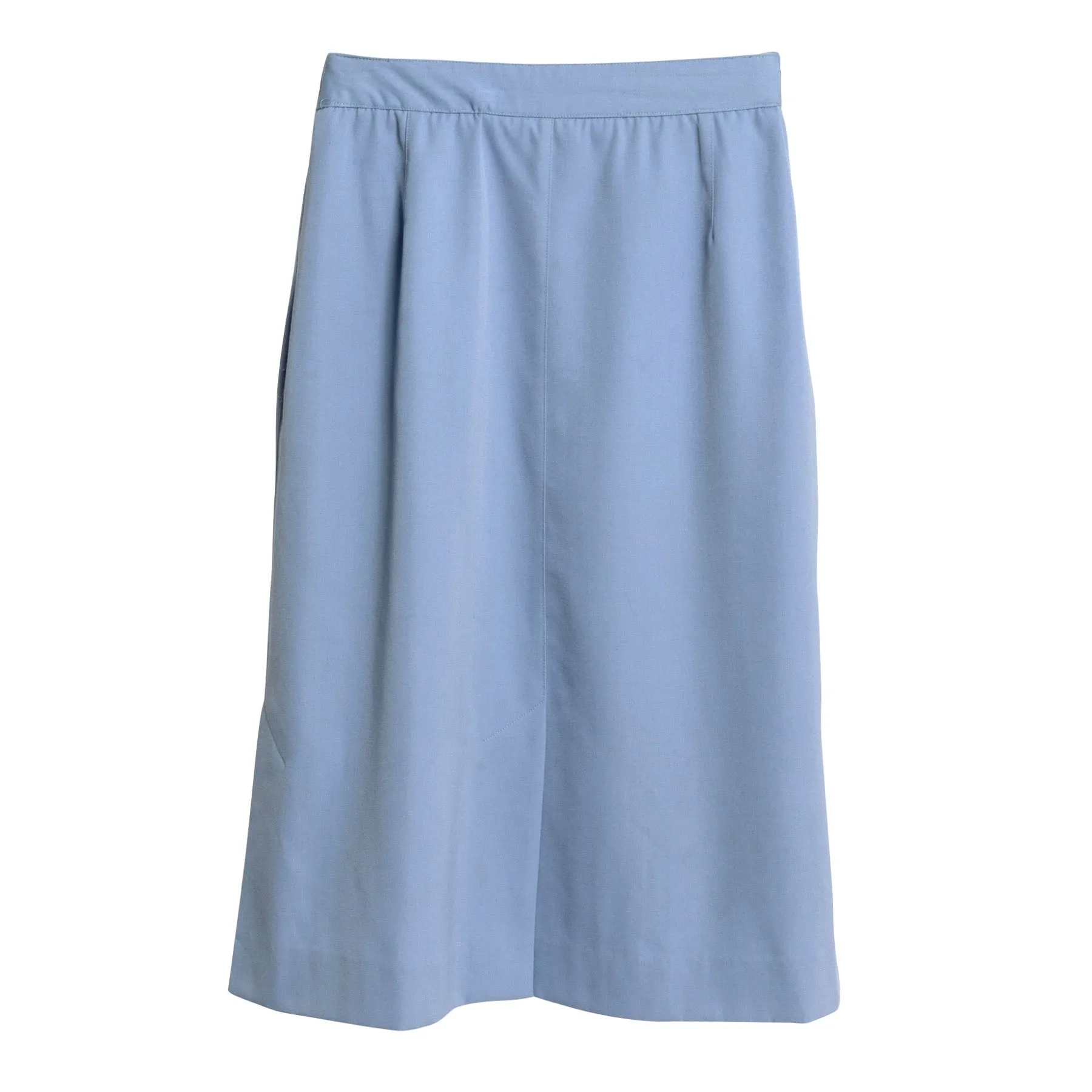 70s Twill Weave Schurwolle A-Line Midi Skirt