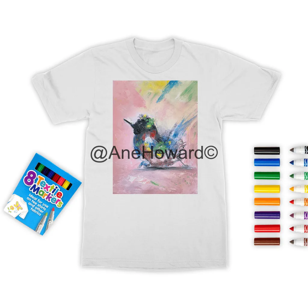 Abstract Bird Coloring Cotton T-Shirt