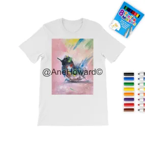 Abstract Bird Coloring Cotton T-Shirt