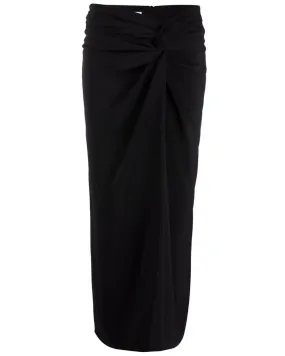 Black Twist Front Skirt