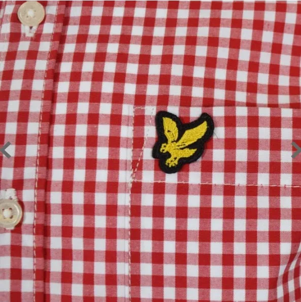 Boys Lyle & Scott Long Sleeved Checked Shirt - Red