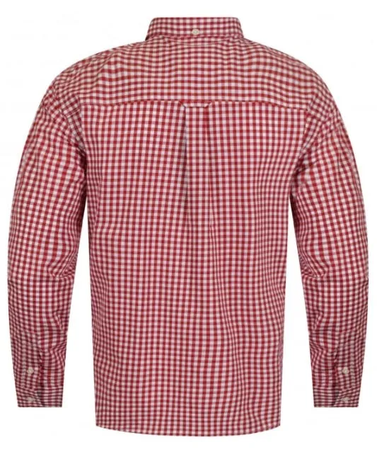 Boys Lyle & Scott Long Sleeved Checked Shirt - Red
