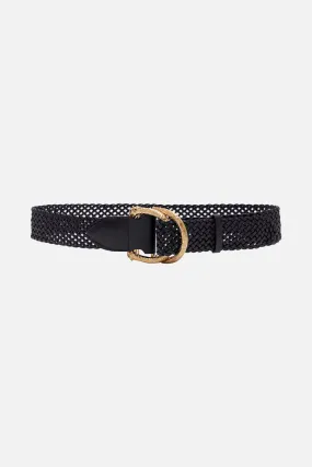 DOUBLE D-RING BELT SOLID BLACK
