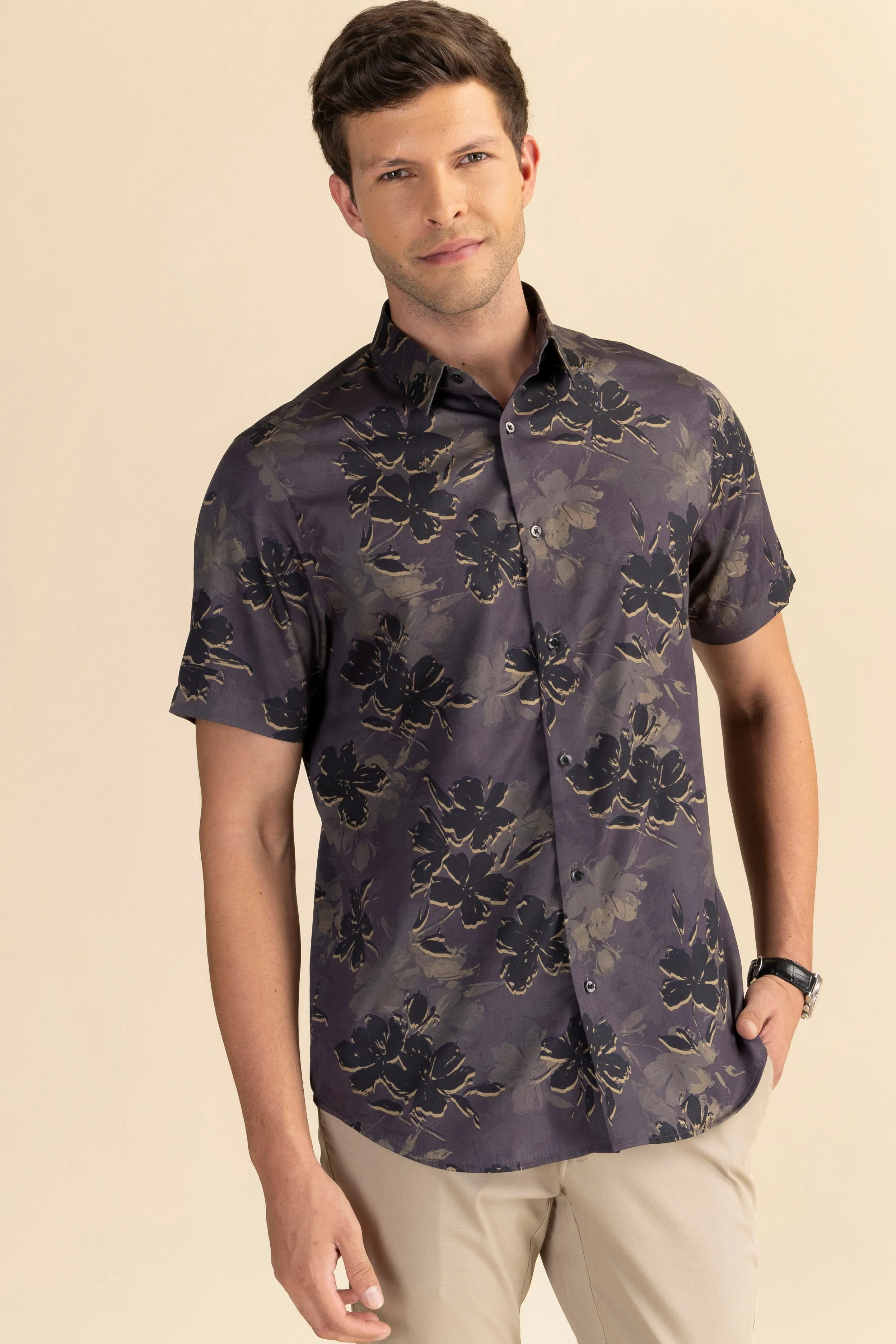 Floral satin shirt EOSS