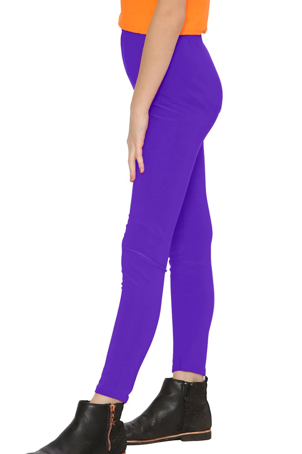 Girls' Microfibre Leggings – Full-Length, Soft & Stretchy
