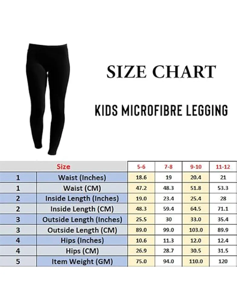 Girls' Microfibre Leggings – Full-Length, Soft & Stretchy