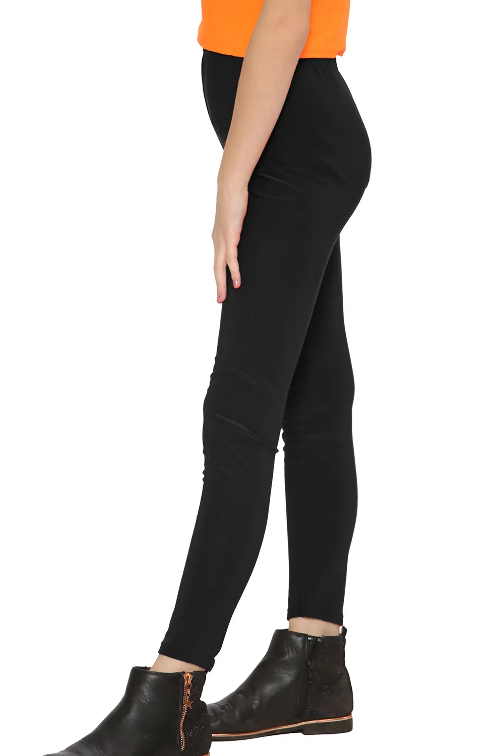 Girls' Microfibre Leggings – Full-Length, Soft & Stretchy