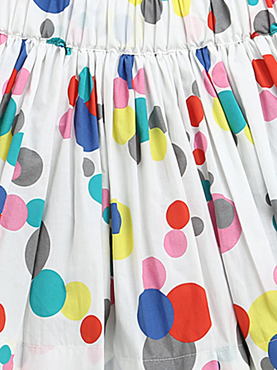 GIRLS WHITE BUBBLE PRINT HOLI SKIRT