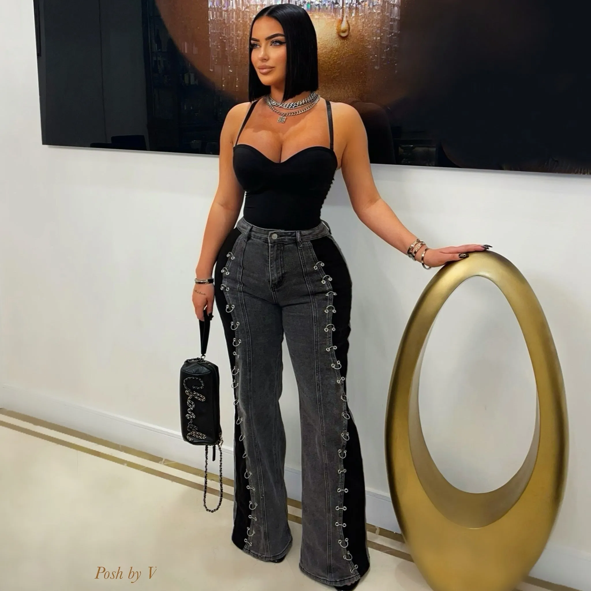 Italia ring jeans (Black/grey)