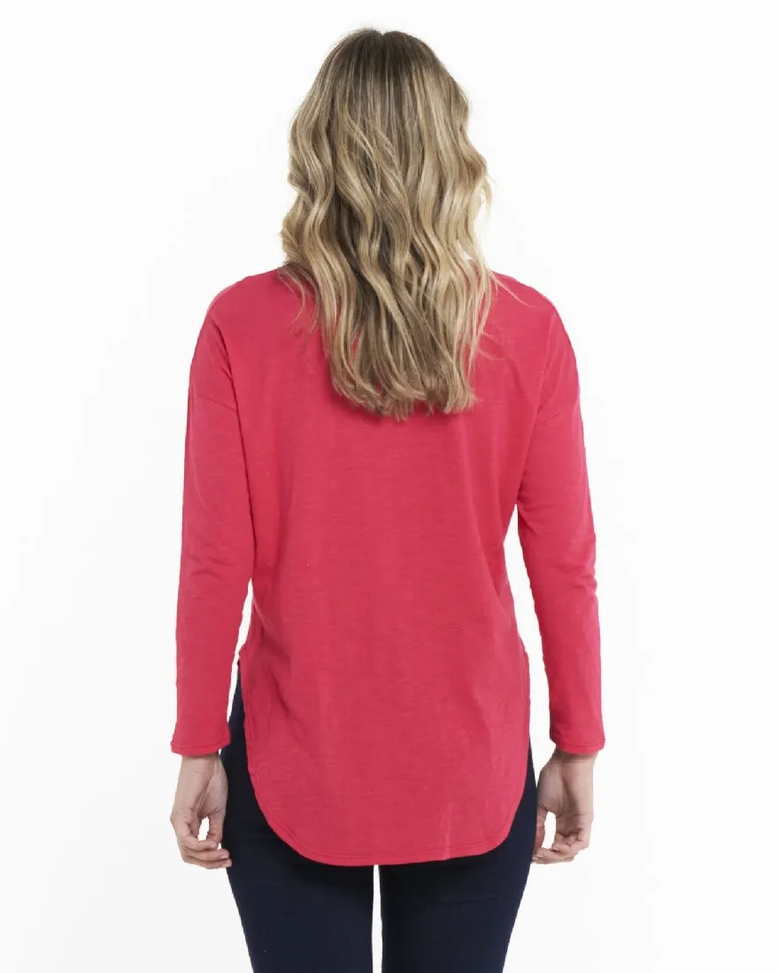 JESSIE LONG SLEEVE TEE - RUBY