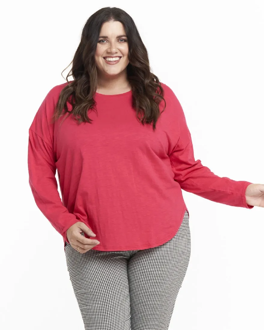 JESSIE LONG SLEEVE TEE - RUBY