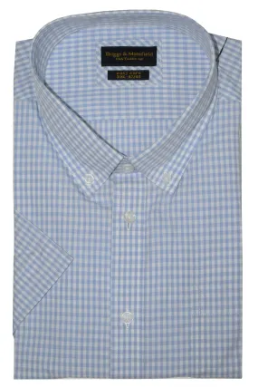 Mens Big Size Cotton Rich Button Down Collar Short Sleeve Smart Casual Shirts by Briggs & Mansfield
