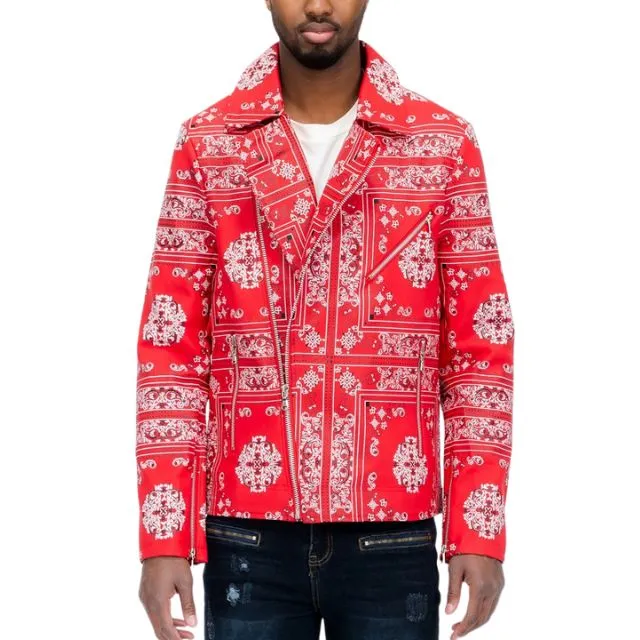 Men's Leather Bandana Jacket
