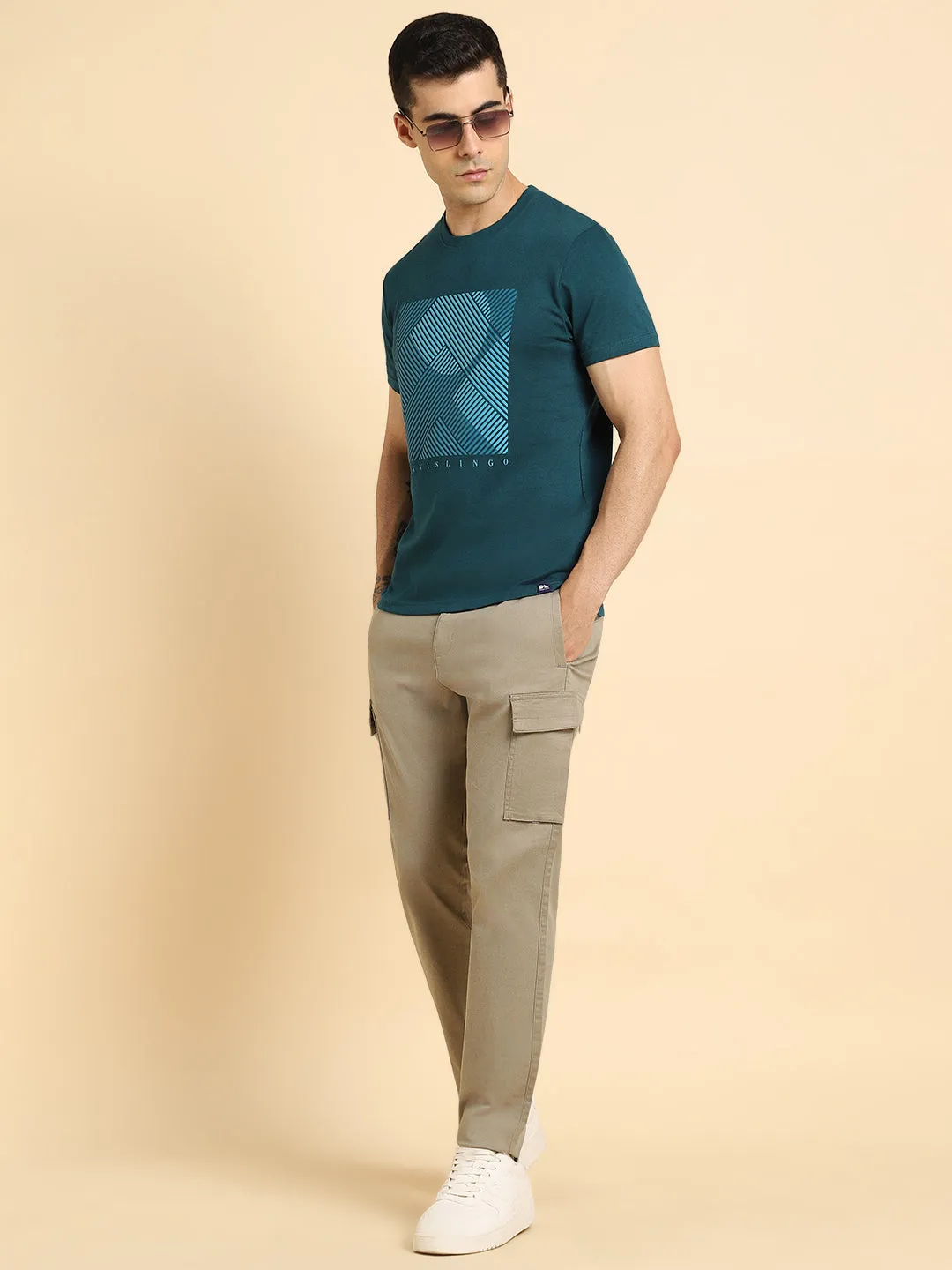 Men's Mandrian Collar Regular Fit Solid Black Shirts