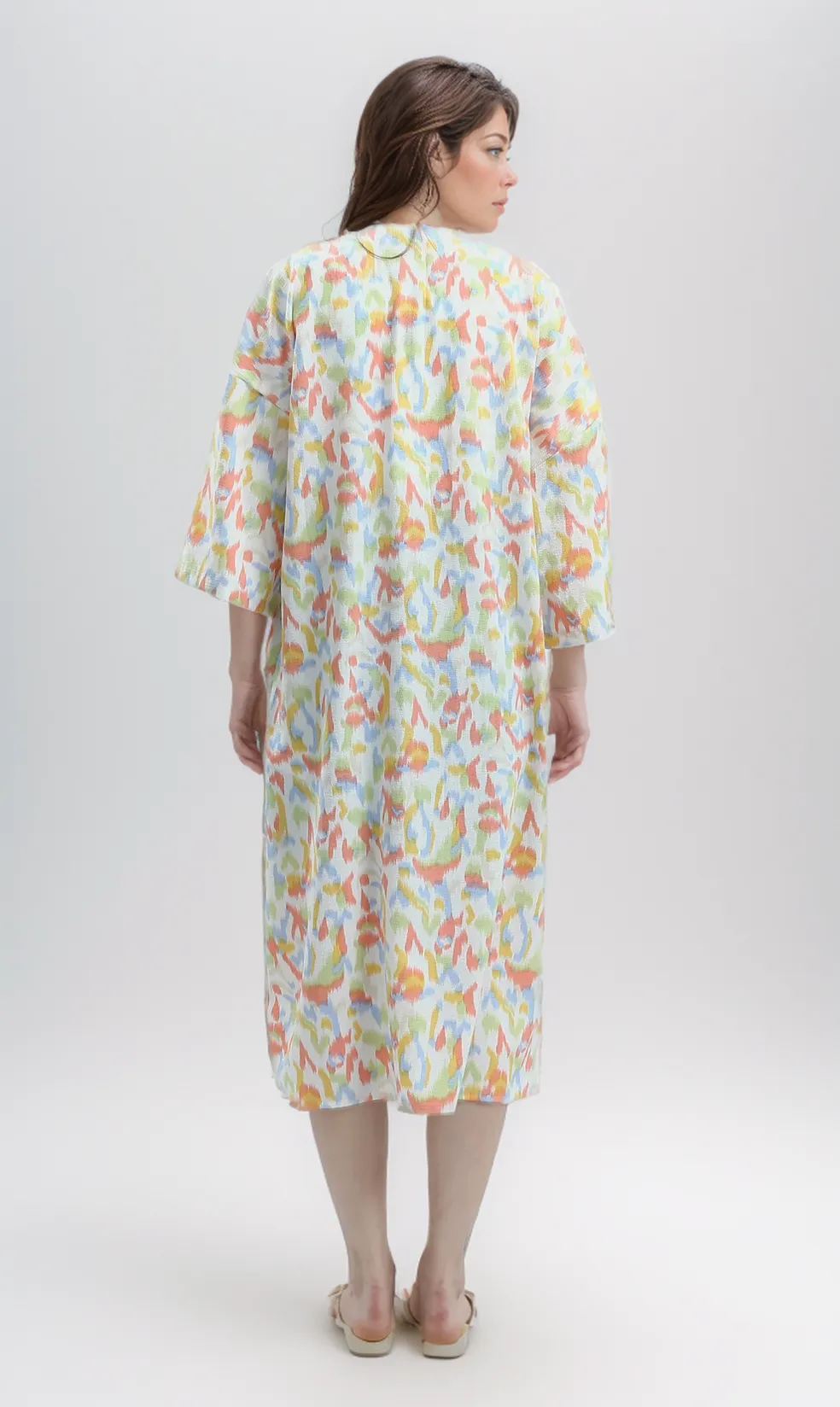 O193462 3/4 Sleeves Colorful Floral Summer Cardigan