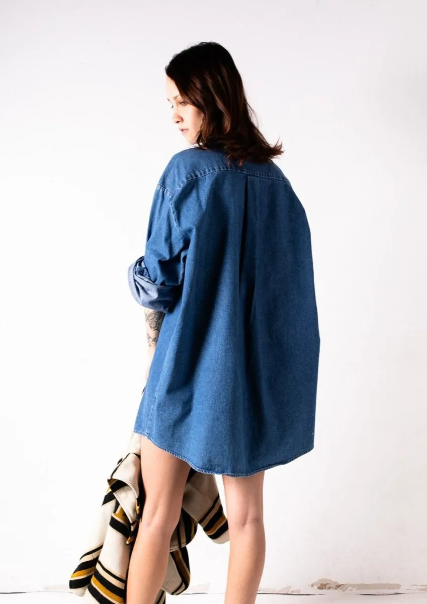 Oversized Embroidered Jean Shirt "Prism Collection"