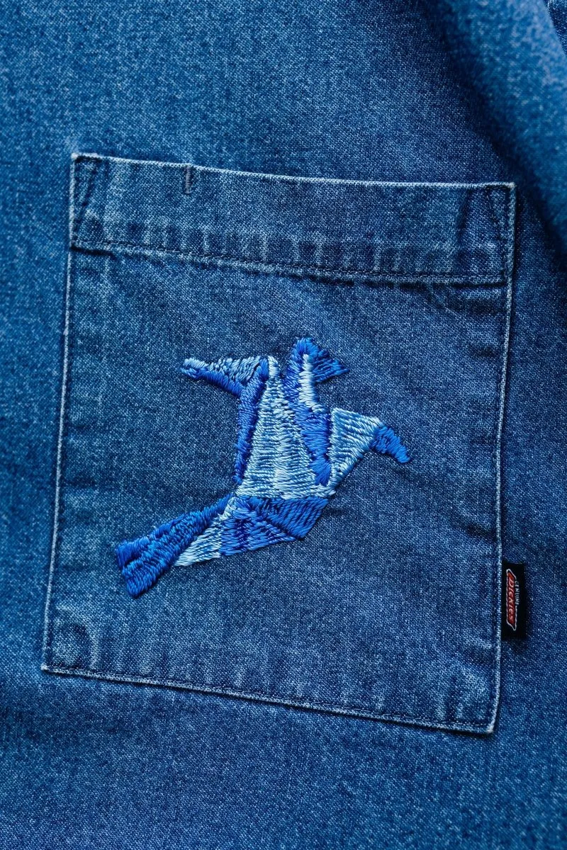 Oversized Embroidered Jean Shirt "Prism Collection"