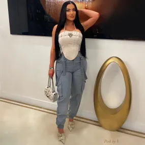 Paige cargo pants (Blue)