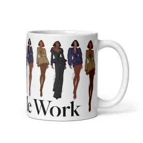 Power In Pinstripes White glossy mug - Watch me Work