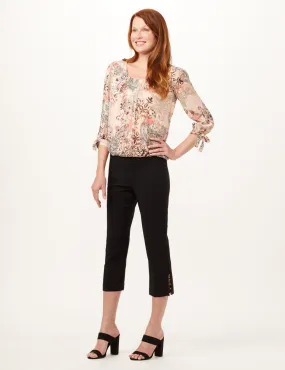 Pull-On Lace Trim Crop Pants