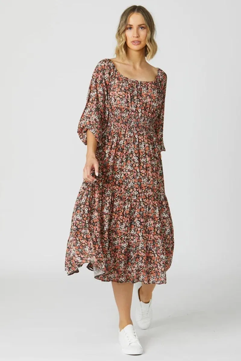 Sass - Meredith Dress - Choc Ditsy