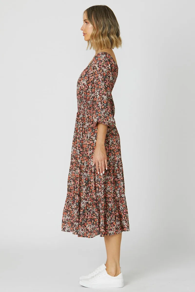 Sass - Meredith Dress - Choc Ditsy