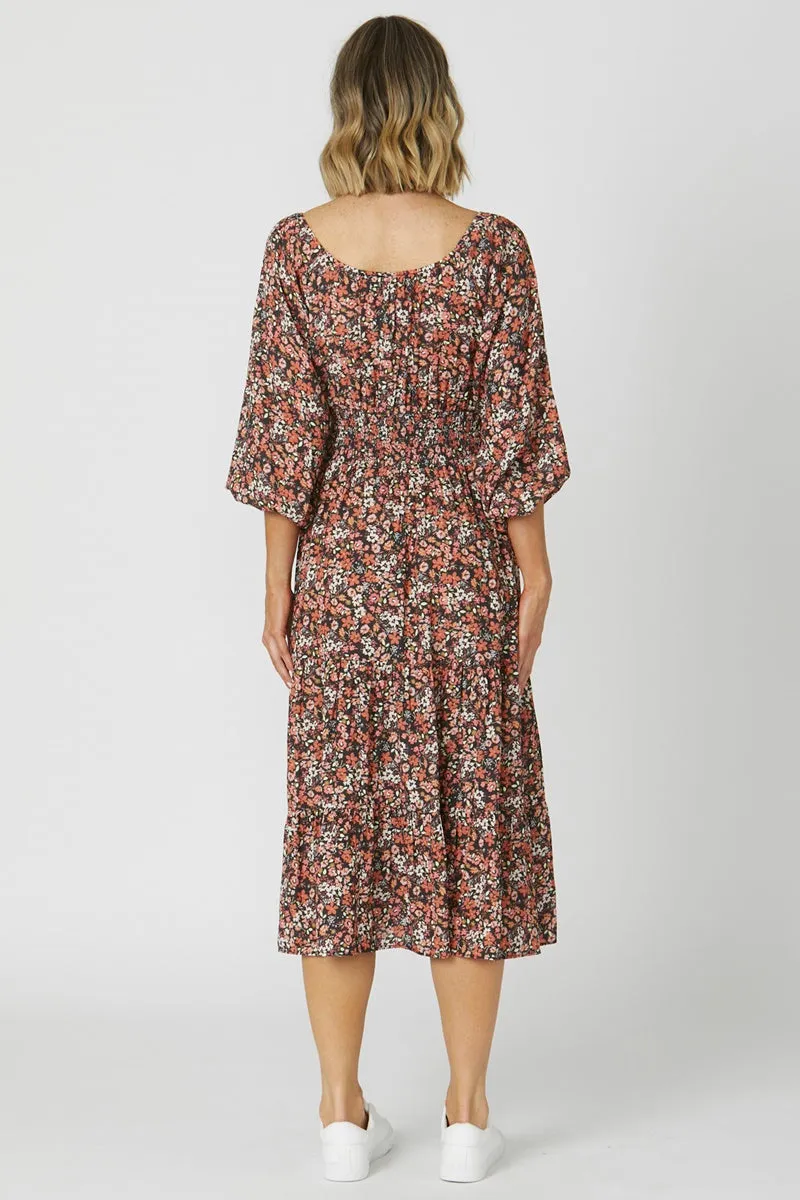 Sass - Meredith Dress - Choc Ditsy