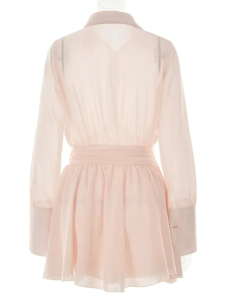 Sheer Mini Shirt Dress: See-Through & Flowy Skirt