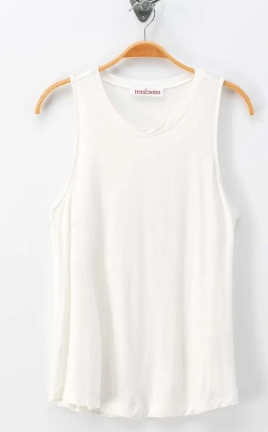 Swing Crew Neck Tank Top-White