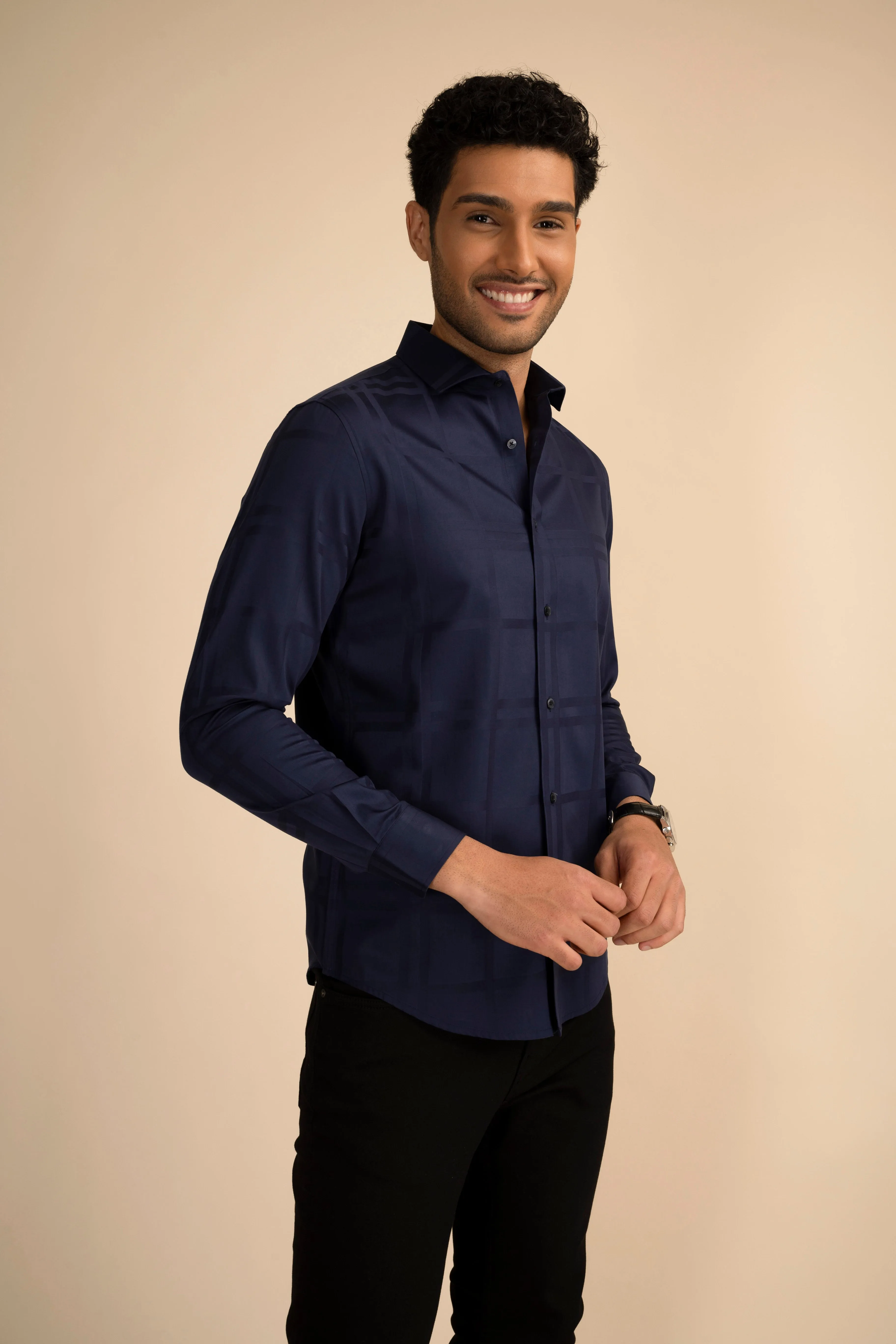 Tartan Navy Shirt EOSS