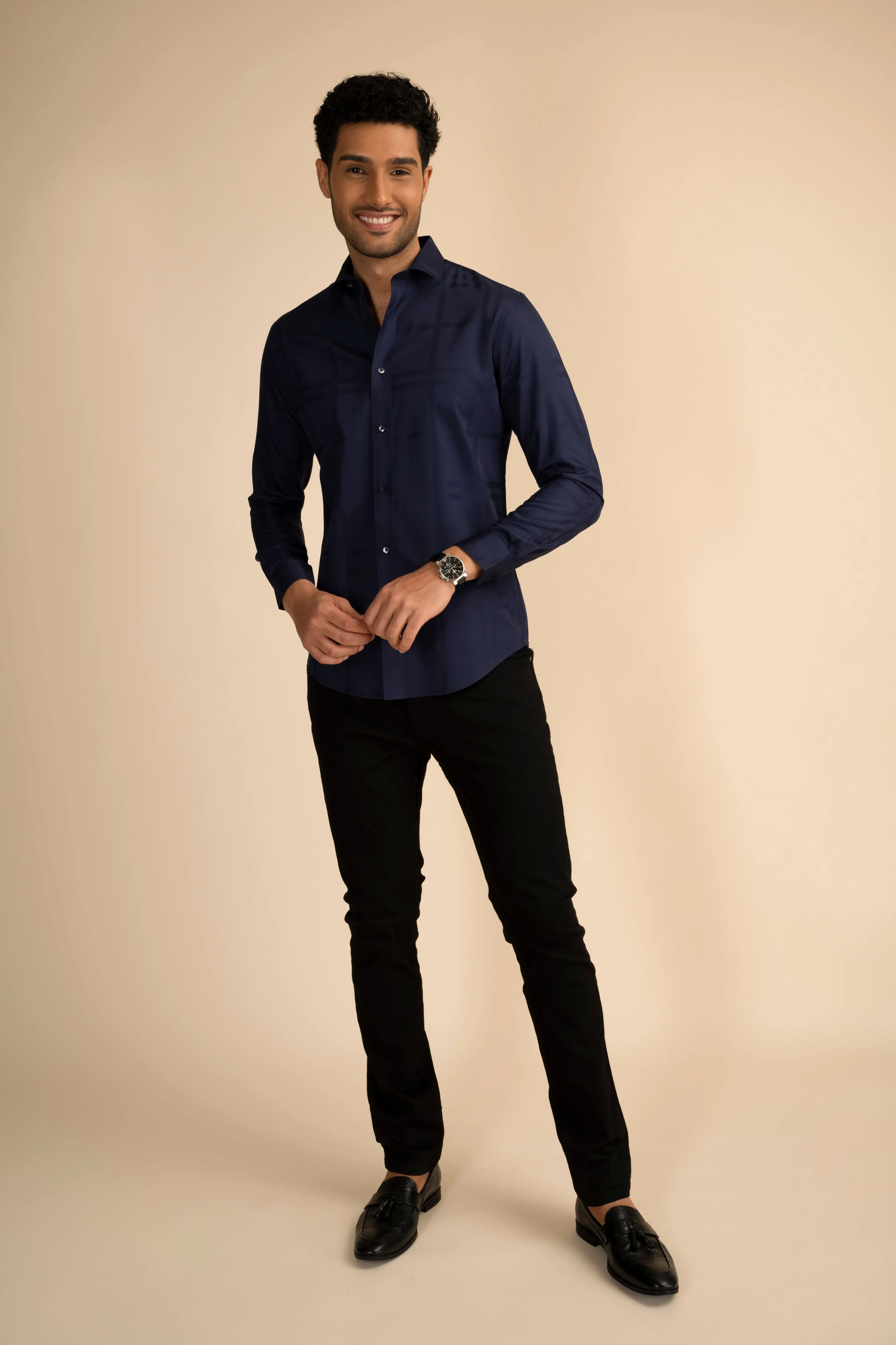 Tartan Navy Shirt EOSS