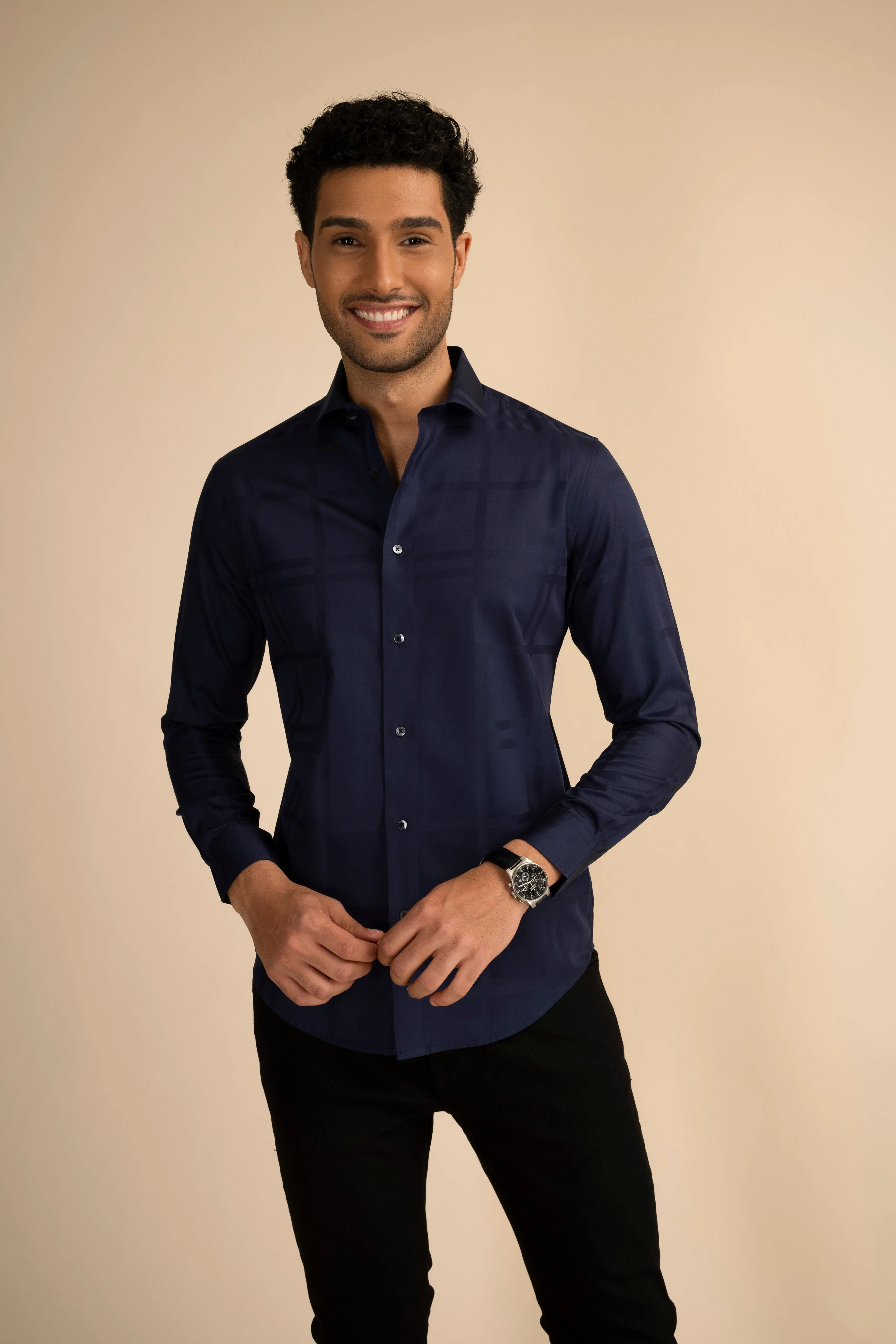 Tartan Navy Shirt EOSS