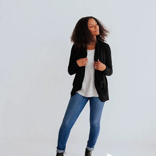 The Everyday Twist Top in Black Modal
