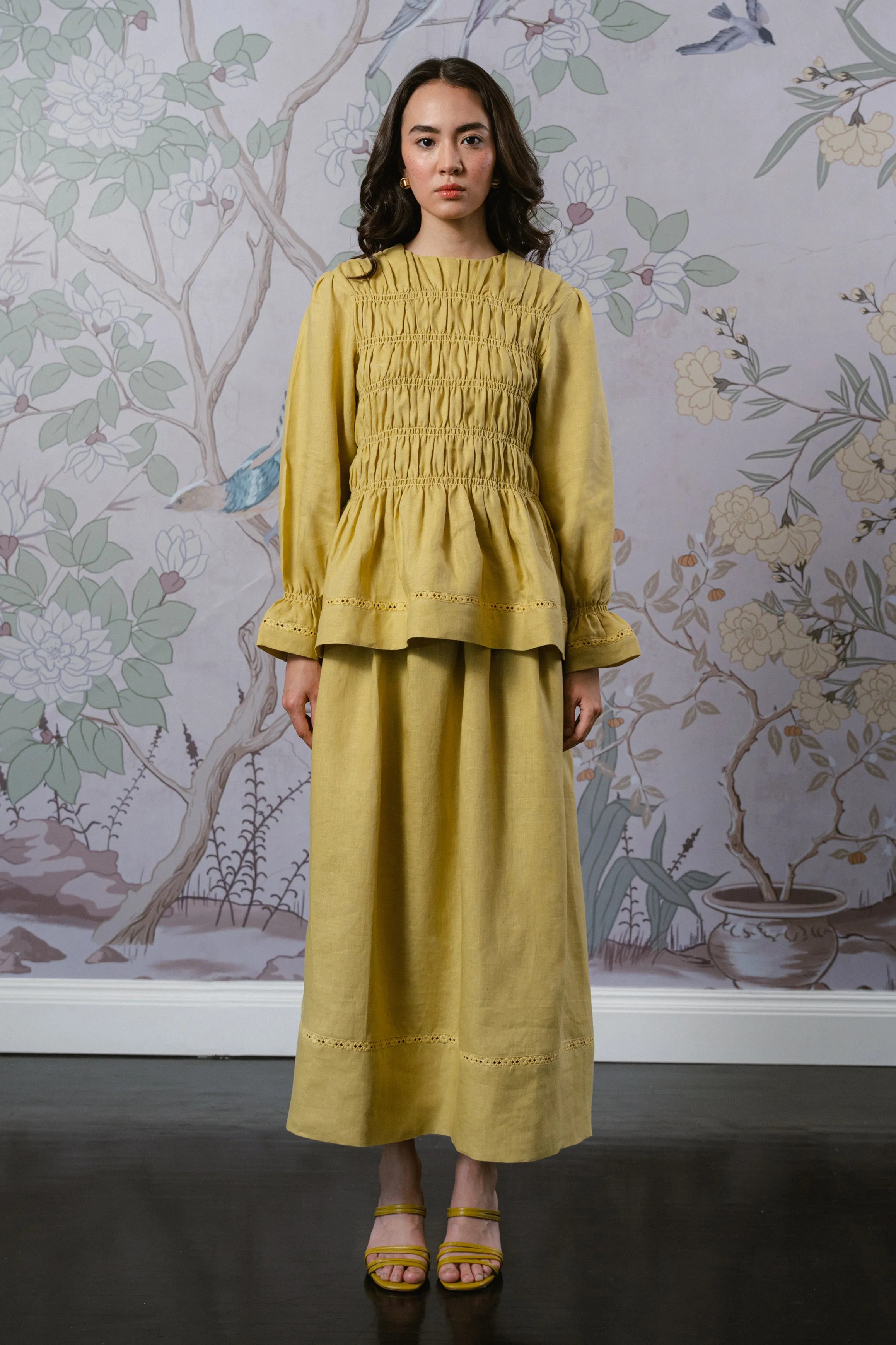 The Great Linen Skirt in Butter