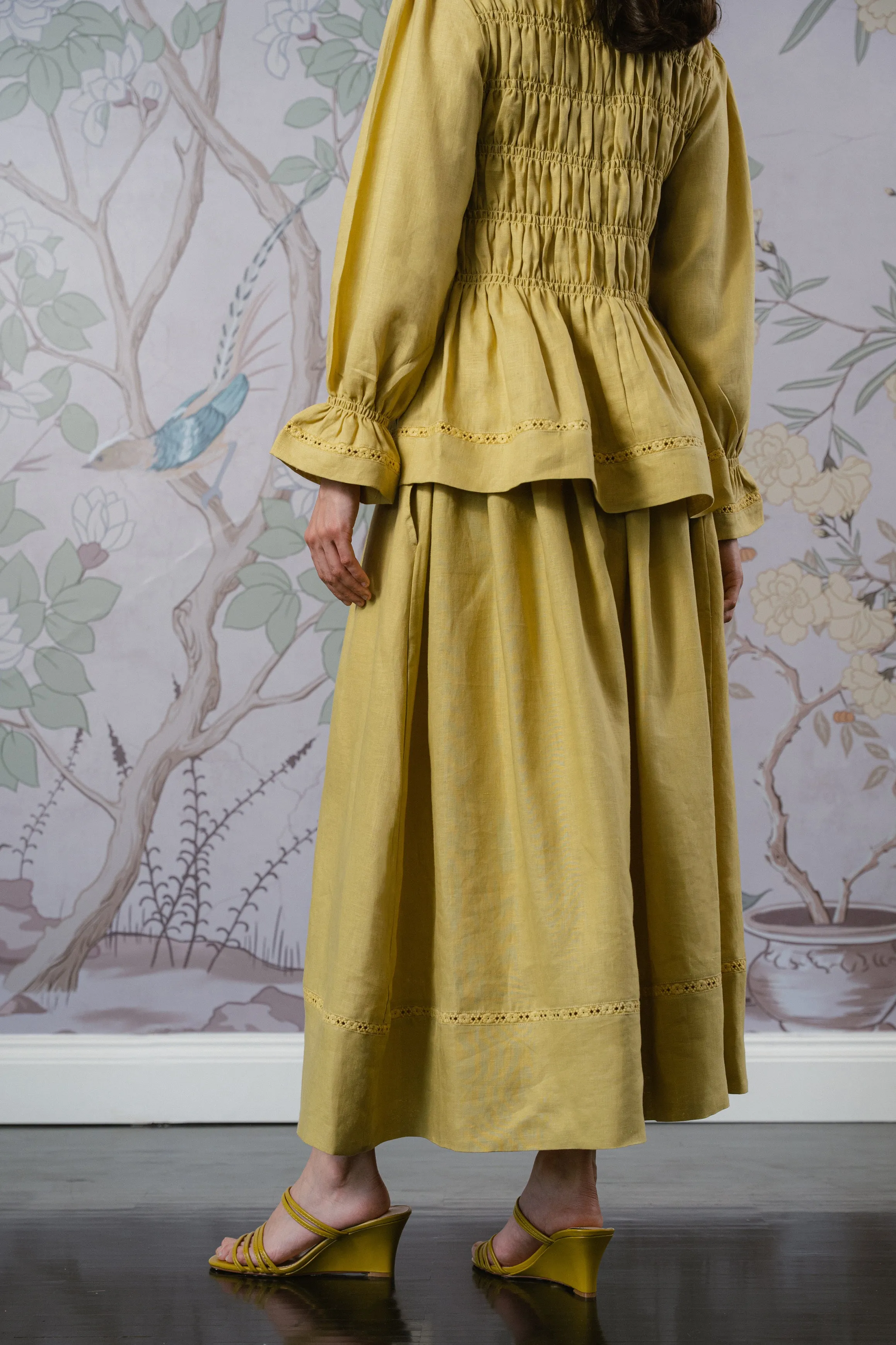 The Great Linen Skirt in Butter