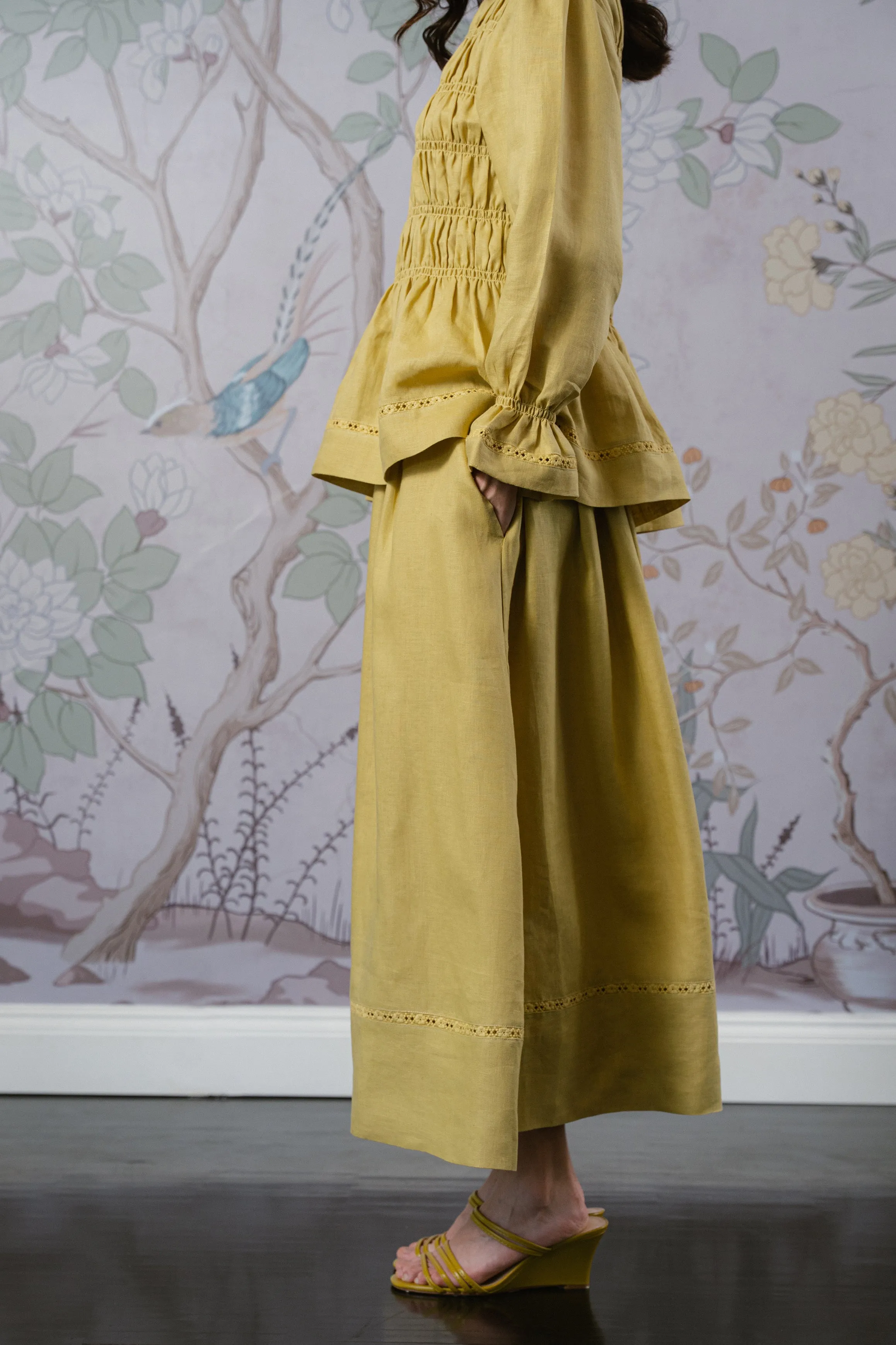 The Great Linen Skirt in Butter