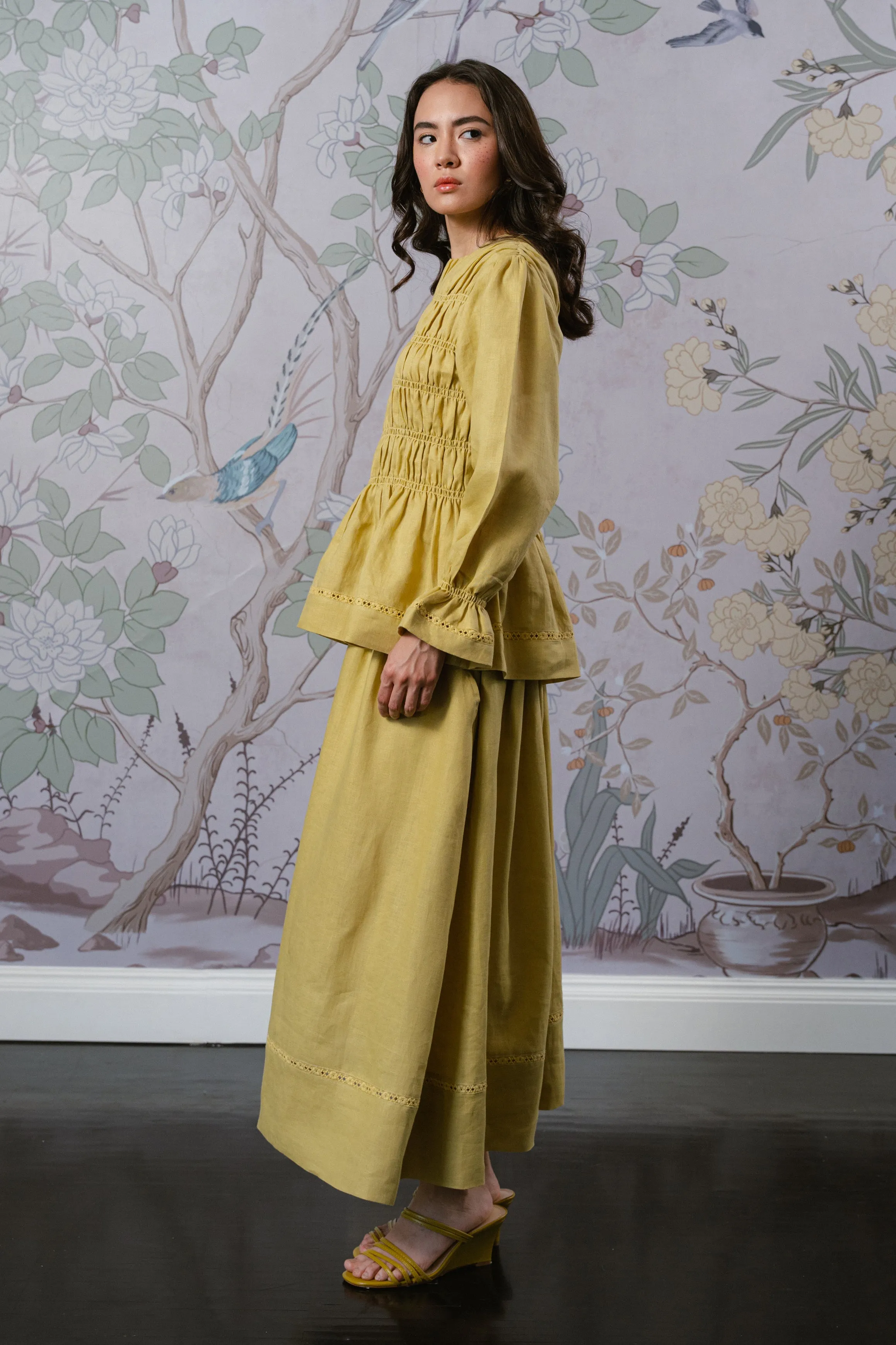 The Great Linen Skirt in Butter