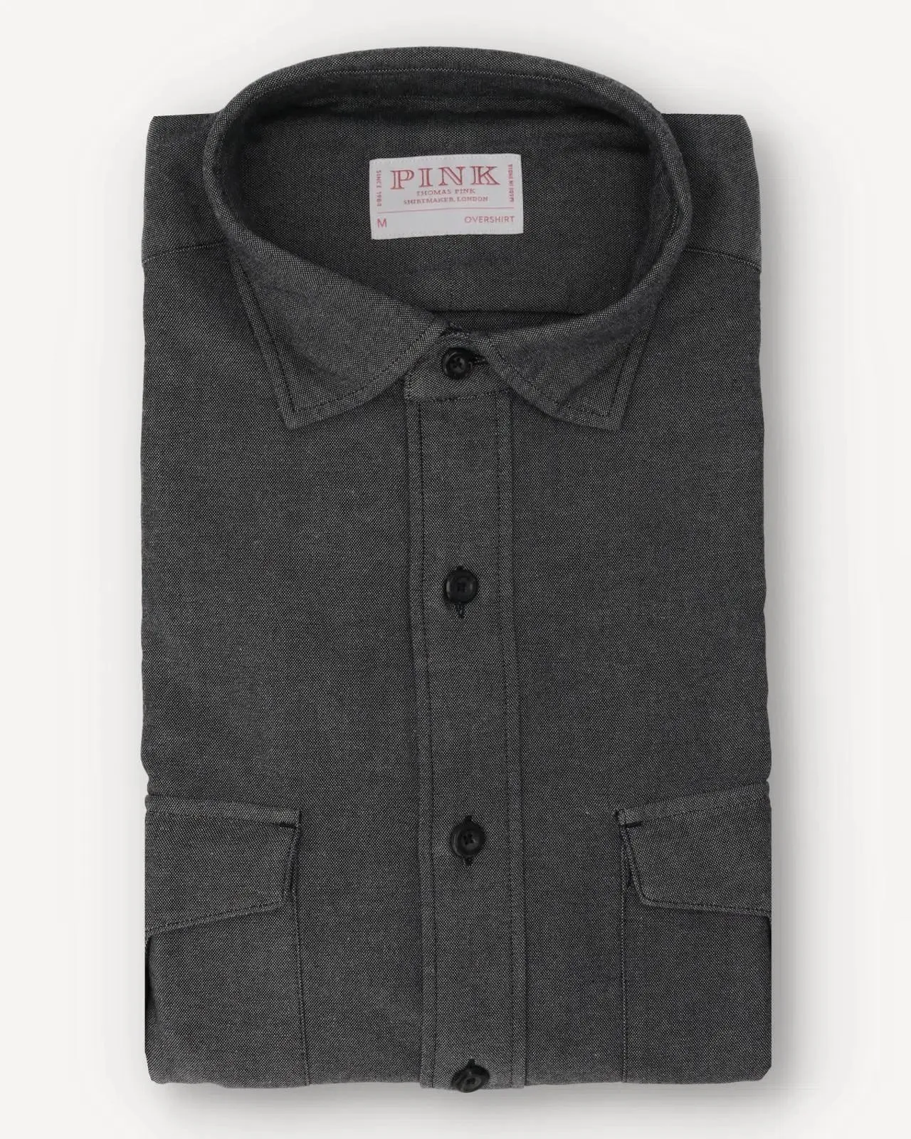 Thomas Pink Plain Smart Casual Overshirt Grey
