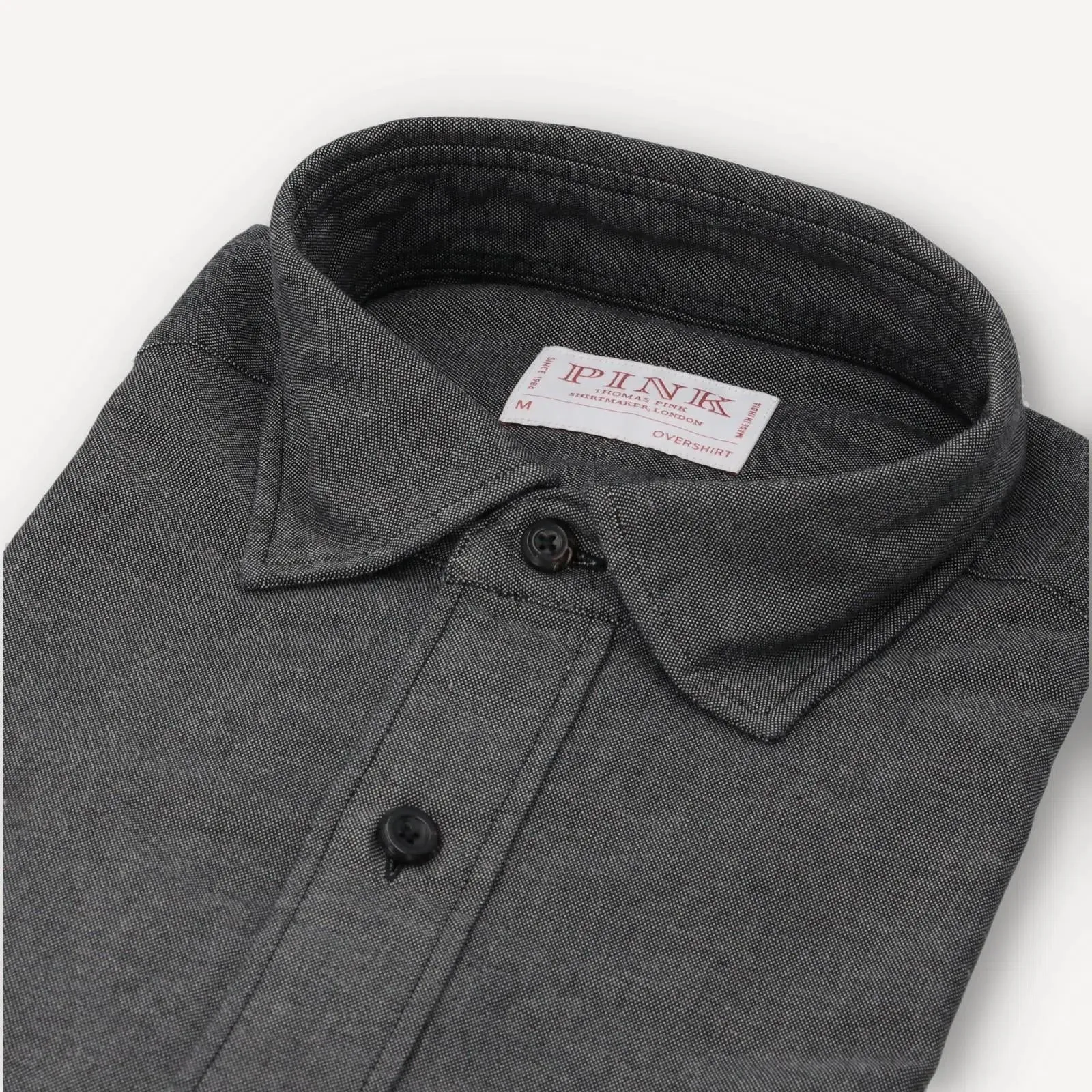 Thomas Pink Plain Smart Casual Overshirt Grey
