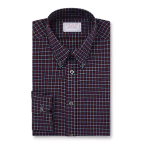 Thomas Pink Slim Fit Smart Casual Brushed Cotton Check Shirt